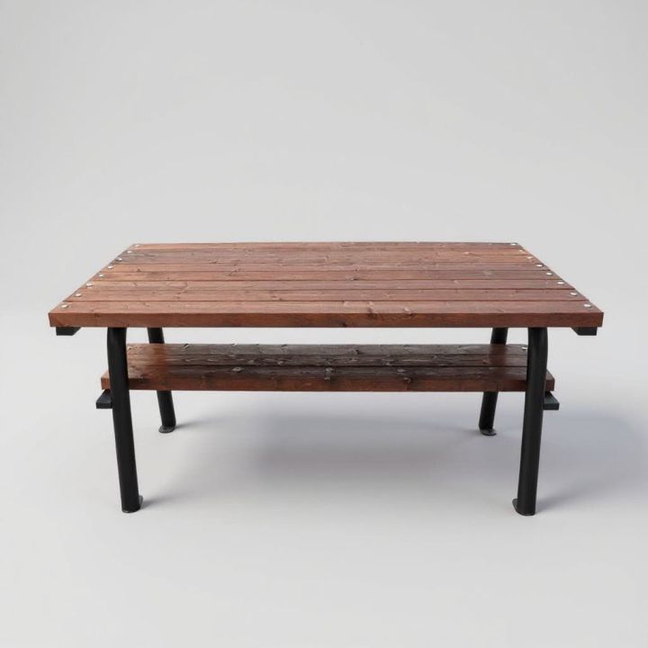 Stół ogrodowy Primario 125 cm metal drewno