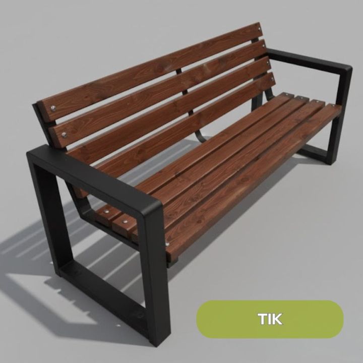 Ławka parkowa Grande 200 cm Orzech Tik