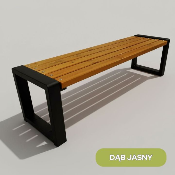 Ławka parkowa Grande bez oparcia 200 cm Dąb jasny