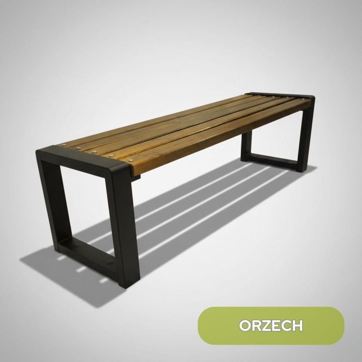 Ławka parkowa Grande bez oparcia 200 cm Orzech