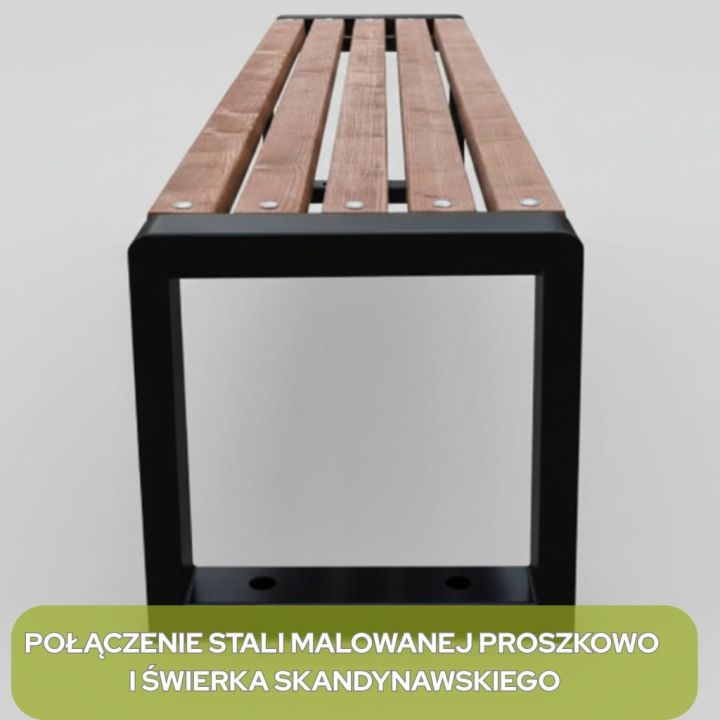 Ławka parkowa Grande bez oparcia 200 cm Solidna