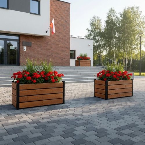 Duża donica ogrodowa lub parkowa - drewniana o pojemności 90 l