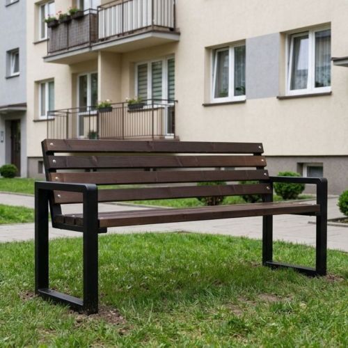 Solidna ławka osiedlowa Carbone 125cm