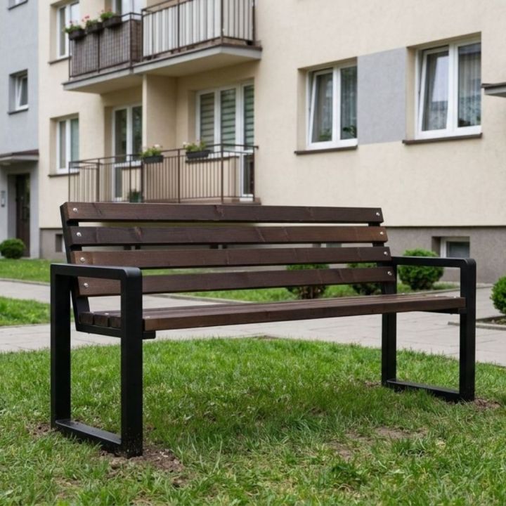 Solidna ławka osiedlowa Carbone 125cm