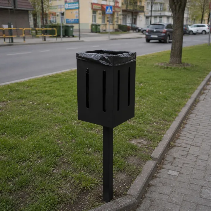 Kosz kw na słupku worek na śmieci