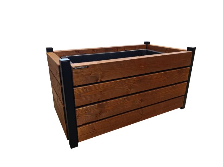 Duża donica tania z drewna ogrodowa lub parkowa - o pojemności 90 l