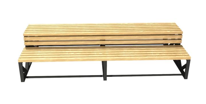 Drewniana ławka o dużej powierzchni na kilka osób - model Industrial