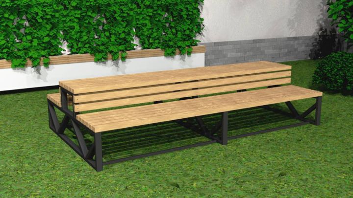 Duża ławka wielkogabarytowa na kilka osób - model Industrial