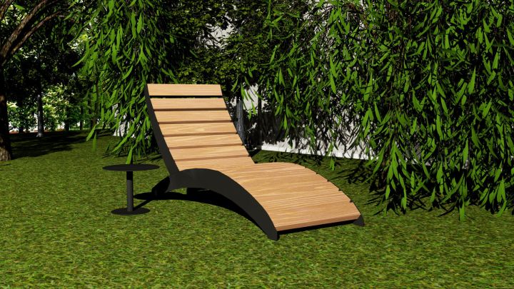 Zestaw mebli ogrodowych leżak ze stolikiem Brico