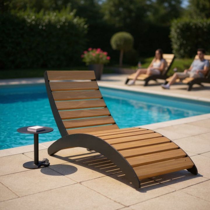 Zestaw mebli ogrodowych leżak ze stolikiem Brico