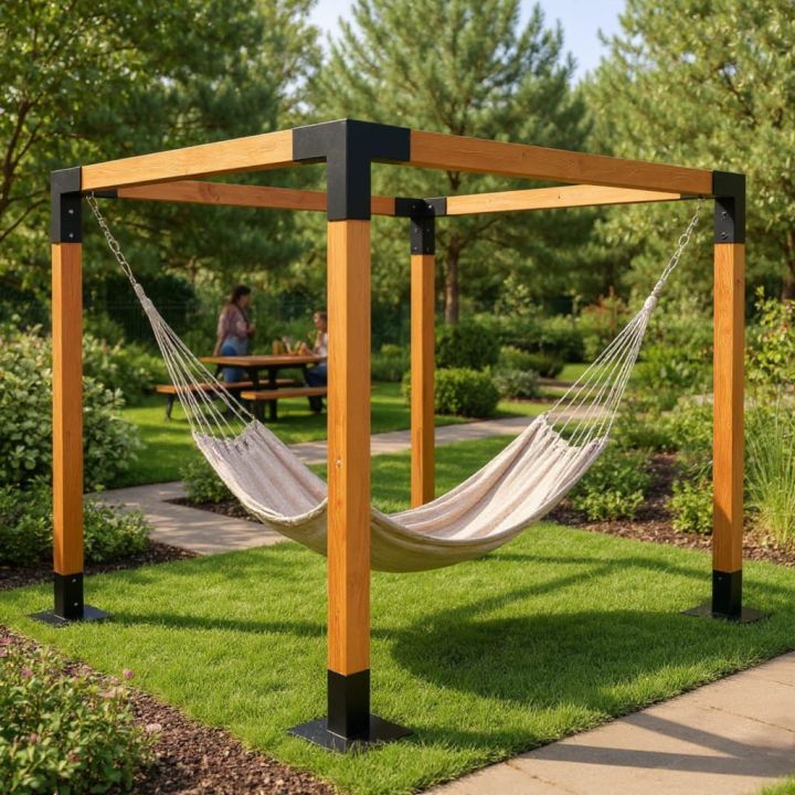 Pergola do ogrodu nowoczesna ze świerku skandynawskiego