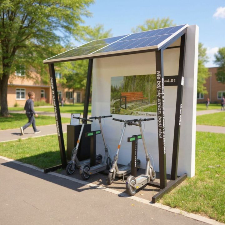 Ładowarka solarna do hulajnogi - miejska lub osiedlowa